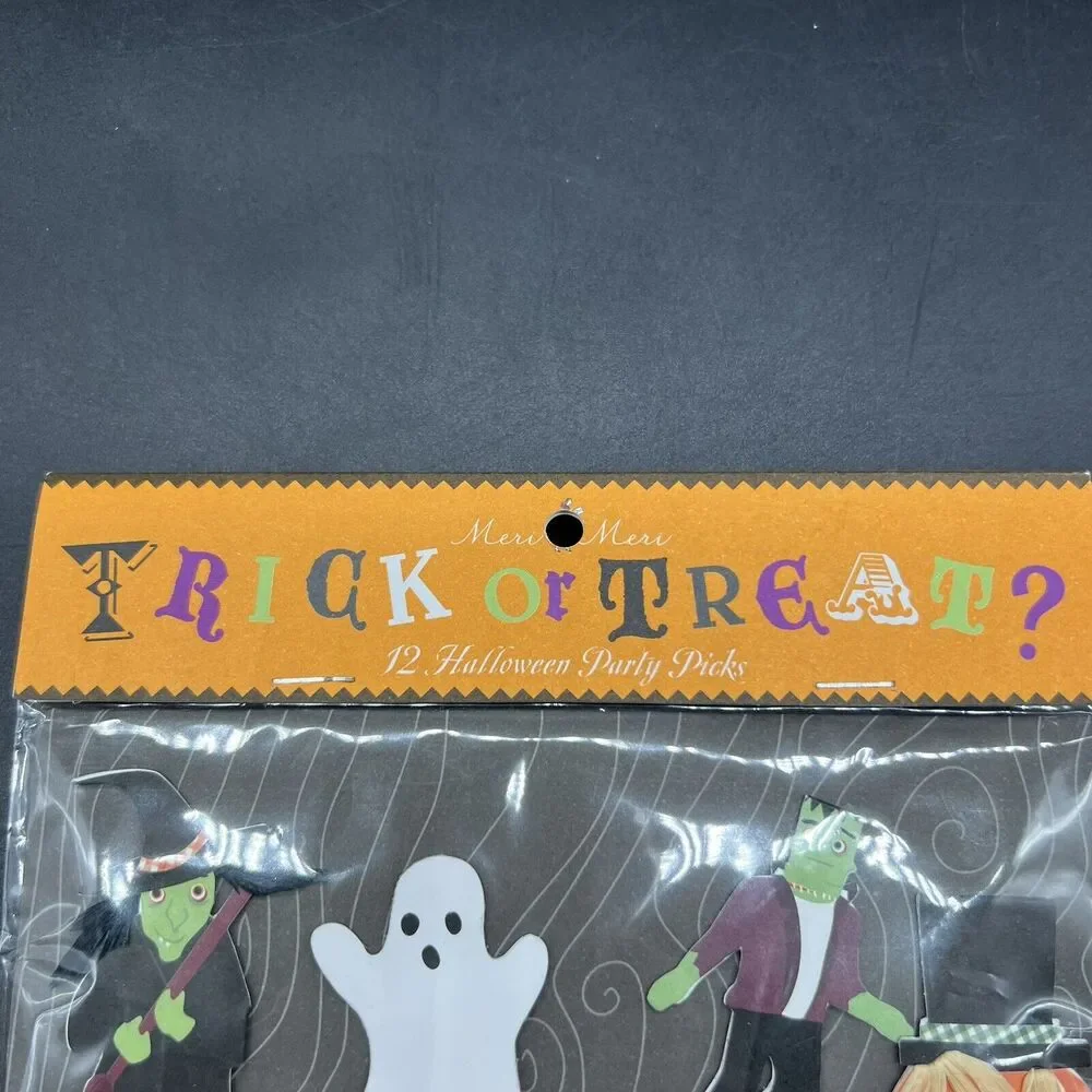 Halloween Cupcake Cake Toppers Trick or Treat 36 (3 pkgs of 12) Meri Meri
